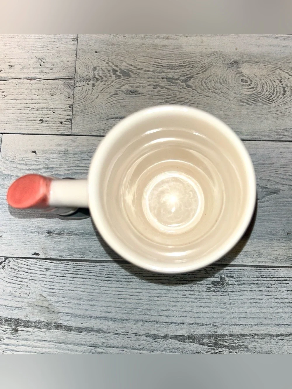 Ceramic 'Love You More' Pink Accent Lipstick Handle Mug -